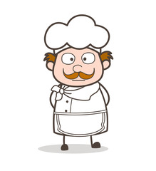 Cartoon Chef Shocking Face Vector Illustration
