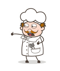 Cartoon Chef Aggressive Expression Vector Illustration