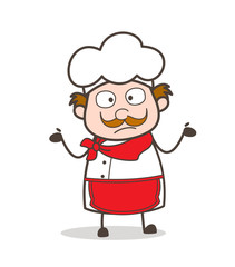 Cartoon Chef Surprised Face Vector Illustration