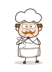 Cartoon Fearful Chef Face Vector Illustration