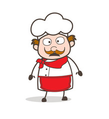 Cartoon Chef Pensive Face Vector Illustration