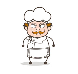 Cartoon Anger Chef Face Vector Illustration