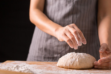 Kneading dough prepare for breafast food