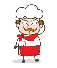 Cartoon Old Chef Hushed Face