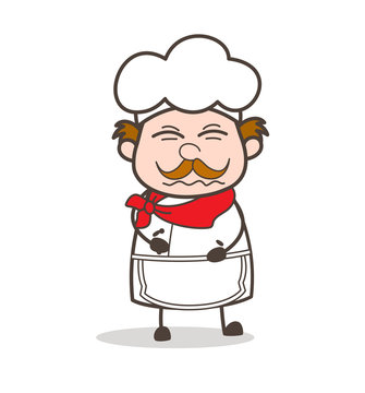 Cartoon Chef with Confounded Face Vector Illustration