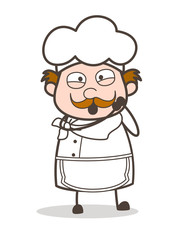 Cartoon Chef Lovely Expression Vector Illustration