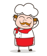Cartoon Naughty Chef Blushing and Smiling Face