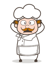 Cartoon Chef Surprised Face with Open Mouth Vector Illustration