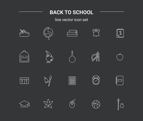 Back to school line icon set. Education vector collection.