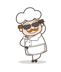 Cartoon Chef with Sunglasses Standing in Style