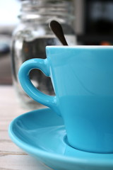 Blue coffee cup