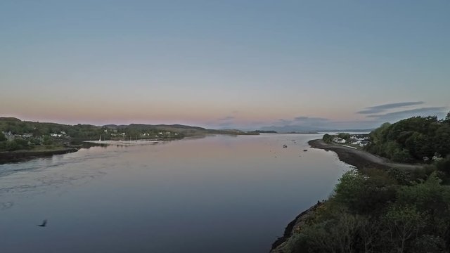 Time lapse of the Lora Falls seen from Connel Bridge from 6am to 10am, Argyll