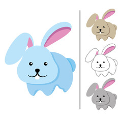 Illustration of an easter bunny mascot. Ideal for celebratory and institutional events