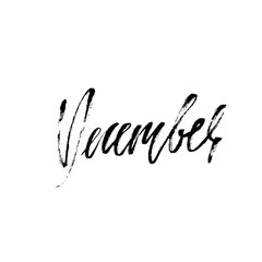 Hand drawn typography lettering. December. Month inscription. Vector Illustration.