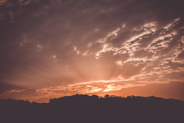 Fantastic cloudy evening sunset