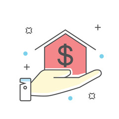 Finance house line icons. Vector illustration. Business, property and sales