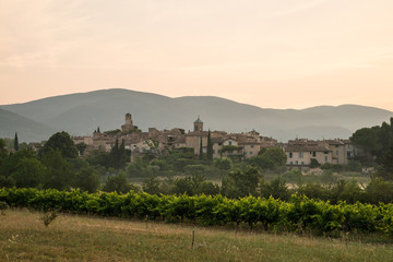 Fototapeta na wymiar Scenic old village Lourmarine in Provence region of France during sunrise