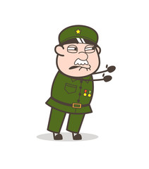 Cartoon Frustrated Sergeant Vector Expression
