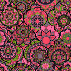 Seamless pattern. Vintage decorative elements. Hand drawn background. Islam, Arabic, Indian, ottoman motifs. Perfect for printing on fabric or paper.