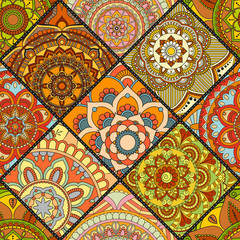 Seamless pattern. Vintage decorative elements. Hand drawn background. Islam, Arabic, Indian, ottoman motifs. Perfect for printing on fabric or paper.