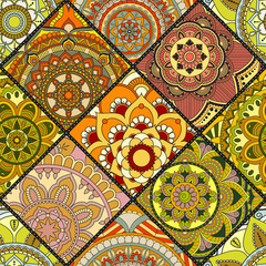 Seamless pattern. Vintage decorative elements. Hand drawn background. Islam, Arabic, Indian, ottoman motifs. Perfect for printing on fabric or paper.