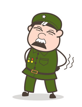 military officer cartoon character back pain clip art preview