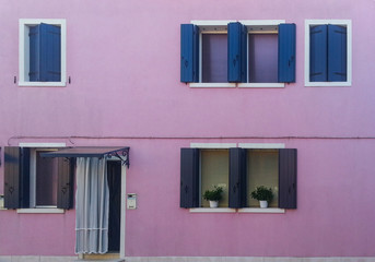 colorful rural buildings of Island Burano Venice Italy