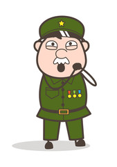 Cartoon Sergeant Feeling Very Lovely Vector Illustration