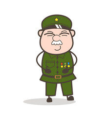 Cartoon Naughty Sergeant Smiling Vector Illustration