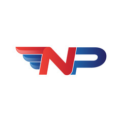 fast initial letter NP logo vector wing © khuluk