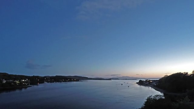 Time lapse of the Lora Falls from 6pm to 6am seen from Connel Bridge, Argyll