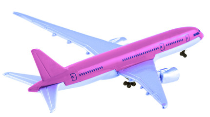 avion de ligne en modèle réduit, fond blanc 