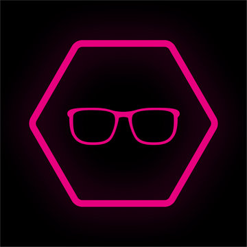 Neon Button Polygon - Brille