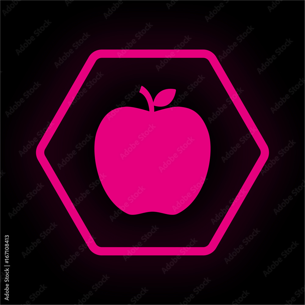 Canvas Prints neon button polygon - apfel