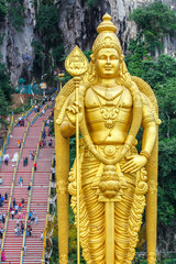 Batu Caves statue and entrance near Kuala Lumpur, Malaysia