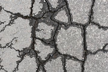 Asphalt texture with wet cracks