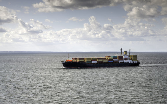 container ship on sea