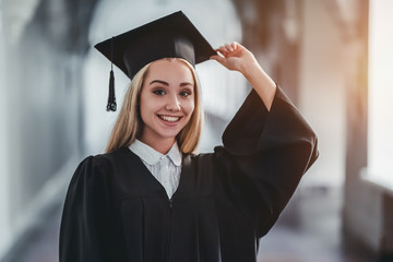 Female graduate in university