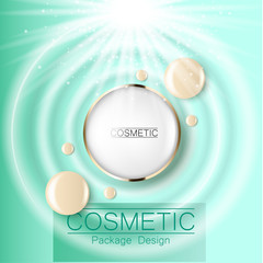 foundation template design packaging of cosmetics Top view