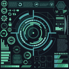 Futuristic virtual graphic touch user interface elements. vector