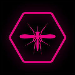 Neon Button Polygon - Mücke