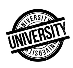 University rubber stamp. Grunge design with dust scratches. Effects can be easily removed for a clean, crisp look. Color is easily changed.