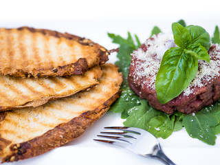 Tartare of beef with toasted bread