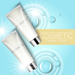 Moisturizing face cream package cosmetics design, ads, templates for design Top view