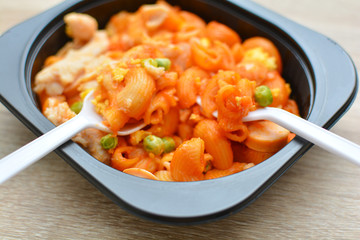 Instant food in on the table