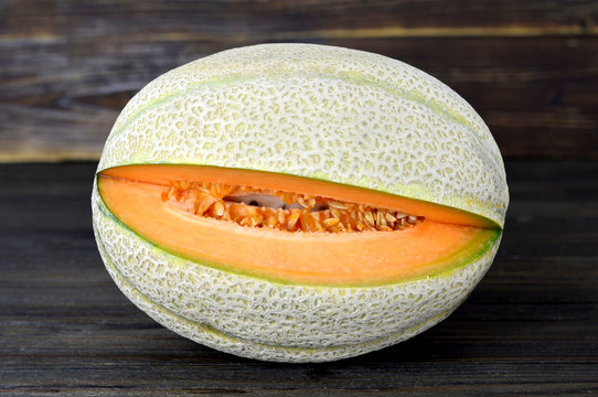 Melon on wooden board