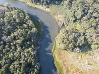 Aerial View of Saltwater River on Cape Cod