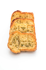 garlic bread on white background
