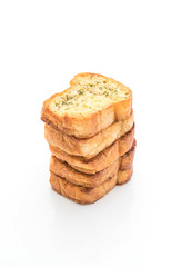 garlic bread on white background