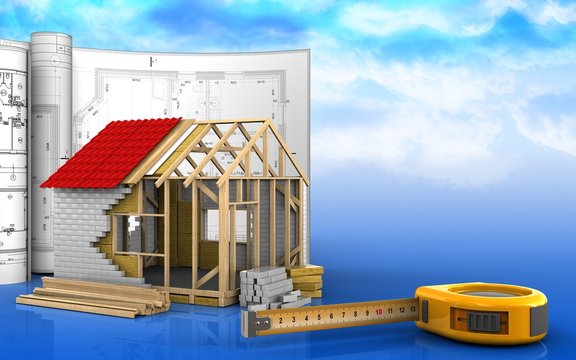 3d of frame house